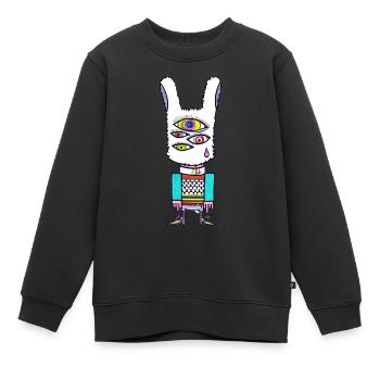 Augen Hase - Kinder Premium Organic Sweatshirt - Schwarz - Vorne - AI Model Kid Female (0cm)