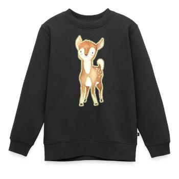 Wir lieben Rehe! Besonders das Rehkitz! - Kinder Premium Organic Sweatshirt - Schwarz - Vorne - AI Model Kid Female (0cm)