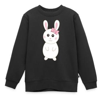 Rabbitette niedliches weißes Kaninchen - Kinder Premium Organic Sweatshirt - Schwarz - Vorne - AI Model Kid Female (0cm)