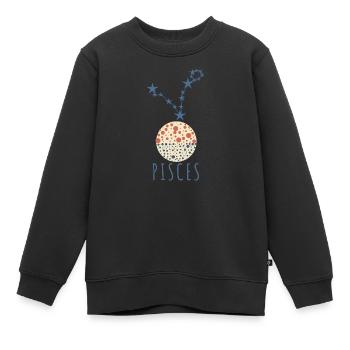 La constellation des Poissons - Sweat Premium enfant bio - noir - Devant - AI Model Kid Female (0cm)