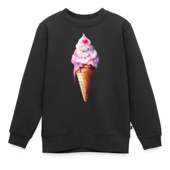 Eiscreme - Kinder Premium Organic Sweatshirt - Schwarz - Vorne - AI Model Kid Female (0cm)