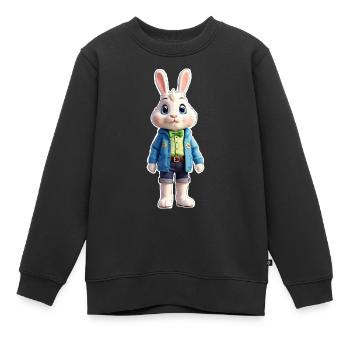 Osterhase stehend - Kinder Premium Organic Sweatshirt - Schwarz - Vorne - AI Model Kid Female (0cm)