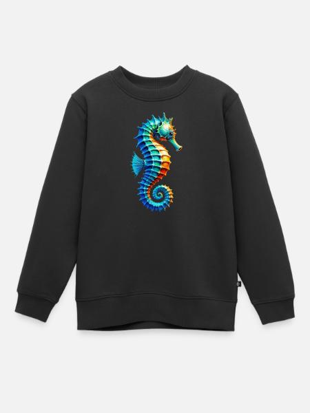 Hippocampe - Sweat Premium enfant bio - noir