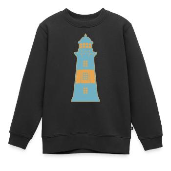 Lighthouse in the maritime coast - Kids Premium Organic Sweatshirt - black - Front - AI Model Kid Female (0cm)