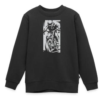 Motorrad Racing Caferacer Streetfighter Biker Icon - Kinder Premium Organic Sweatshirt - Schwarz - Vorne - AI Model Kid Female (0cm)