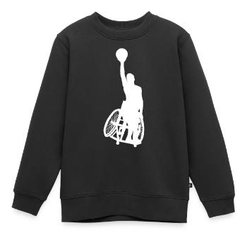 Rollstuhlbasketball T-Shirt - Kinder Premium Organic Sweatshirt - Schwarz - Vorne - AI Model Kid Female (0cm)