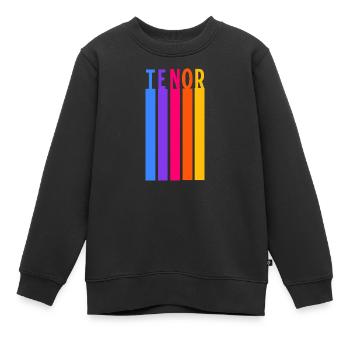 Chœur Voix Ténor Rayures Rétro - Sweat Premium enfant bio - noir - Devant - AI Model Kid Female (0cm)