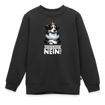Avant que vous ne demandiez : Berger australien Aussie Aussie - Sweat Premium enfant bio - noir - Devant - AI Model Kid Female (0cm)