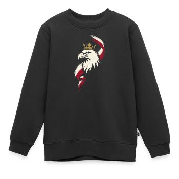 Polnische Adlerkrone - Kinder Premium Organic Sweatshirt - Schwarz - Vorne - AI Model Kid Female (0cm)