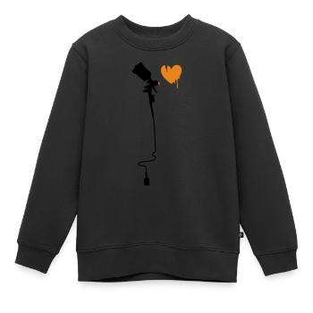 airbrushherz_2f - Sweat Premium enfant bio - noir - Devant - AI Model Kid Female (0cm)
