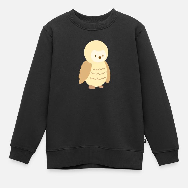 Kleine beige Eule - Kinder Premium Organic Sweatshirt - Schwarz