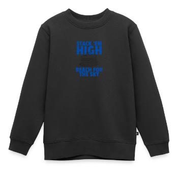 Pancake's - Stack 'em High - Kids Premium Organic Sweatshirt - black - Front - AI Model Kid Female (0cm)