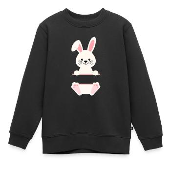 Hare pink - Kids Premium Organic Sweatshirt - black - Front - AI Model Kid Female (0cm)