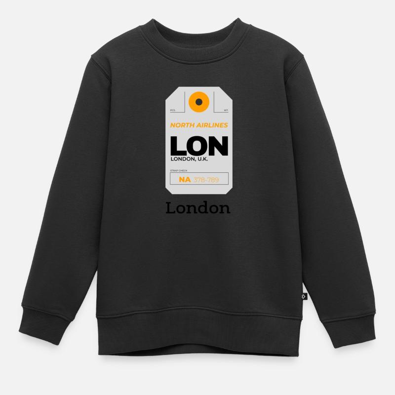 London - Kids Premium Organic Sweatshirt - black