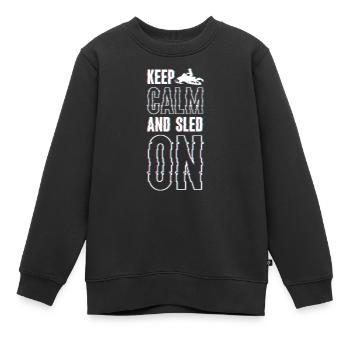Sports de montagne en luge - Sweat Premium enfant bio - noir - Devant - AI Model Kid Female (0cm)