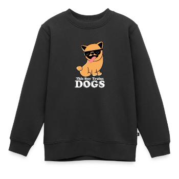 Junge trainiert Hunde, süße Sonnenbrille für - Kinder Premium Organic Sweatshirt - Schwarz - Vorne - AI Model Kid Female (0cm)