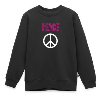 Paix - Creux - Façade seulement - Sweat Premium enfant bio - noir - Devant - AI Model Kid Female (0cm)