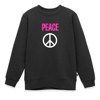 Paix - Épissure - Façade seulement - Sweat Premium enfant bio - noir - Devant - AI Model Kid Female (0cm)