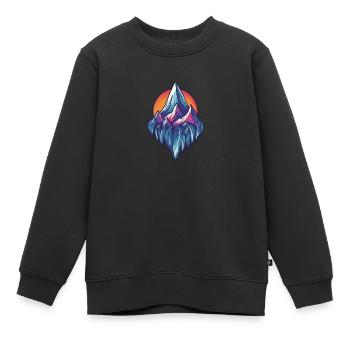 Eisberge Symbol Berge - Kinder Premium Organic Sweatshirt - Schwarz - Vorne - AI Model Kid Female (0cm)
