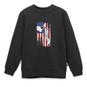 Hache - Sweat Premium enfant bio - noir - Devant - AI Model Kid Female (0cm)