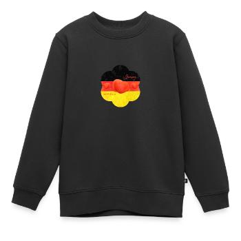 Allemagne Coquelicot Allemagne Drapeau - Sweat Premium enfant bio - noir - Devant - AI Model Kid Female (0cm)