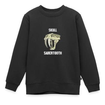 Tigre à dents de sabre - Sweat Premium enfant bio - noir - Devant - AI Model Kid Female (0cm)