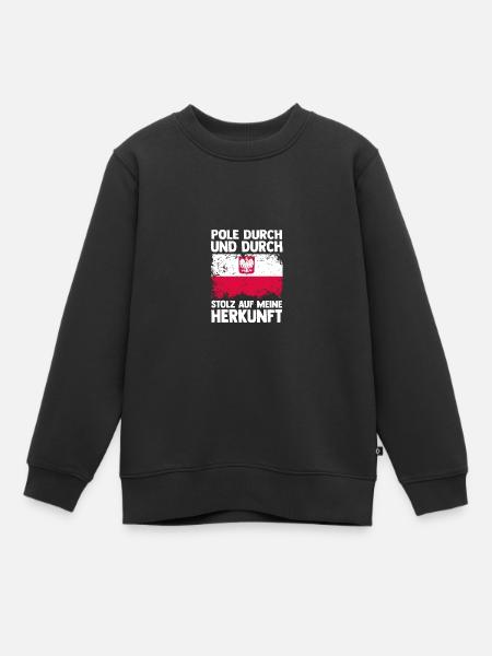 Pole Polnisch Polen - Kinder Premium Organic Sweatshirt - Schwarz