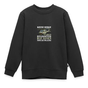 Pilot Hubschrauber Helikopter - Kinder Premium Organic Sweatshirt - Schwarz - Vorne - AI Model Kid Female (0cm)
