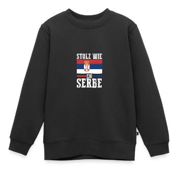 Serbe Serbe Serbie - Sweat Premium enfant bio - noir - Devant - AI Model Kid Female (0cm)