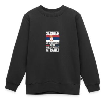Serbe Serbe Serbie - Sweat Premium enfant bio - noir - Devant - AI Model Kid Female (0cm)