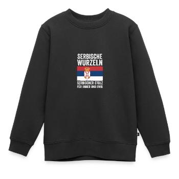Serbe Serbe Serbie - Sweat Premium enfant bio - noir - Devant - AI Model Kid Female (0cm)