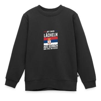 Serbe Serbe Serbie - Sweat Premium enfant bio - noir - Devant - AI Model Kid Female (0cm)