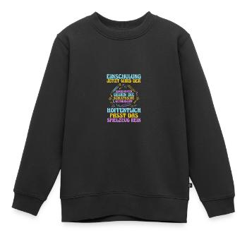 Kita Abgänger Schulanfang Schulkind Einschulung - Kinder Premium Organic Sweatshirt - Schwarz - Vorne - AI Model Kid Female (0cm)