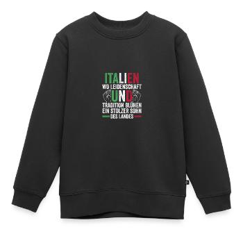 Italiener Italien - Kinder Premium Organic Sweatshirt - Schwarz - Vorne - AI Model Kid Female (0cm)