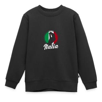 Italie Italien Italien Italie - Sweat Premium enfant bio - noir - Devant - AI Model Kid Female (0cm)