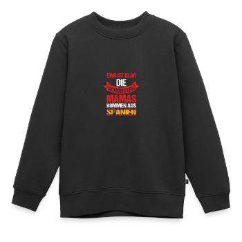 spanish mom mom spanish - Kids Premium Organic Sweatshirt - black - Front - AI Model Kid Female (0cm)