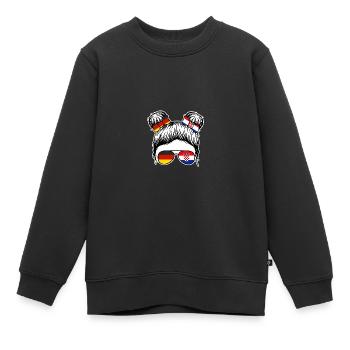 Croates Croates Croates Hrvatska Allemagne Croatie - Sweat Premium enfant bio - noir - Devant - AI Model Kid Female (0cm)