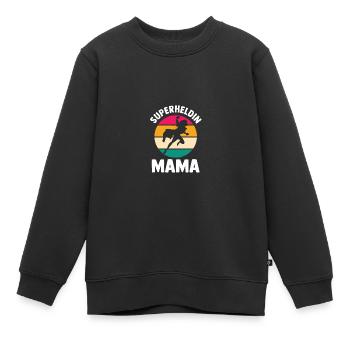 Maman Super-héroïne Maman - Sweat Premium enfant bio - noir - Devant - AI Model Kid Female (0cm)