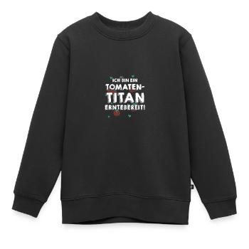 Jardinier Tomate Jardin Fermier - Sweat Premium enfant bio - noir - Devant - AI Model Kid Female (0cm)