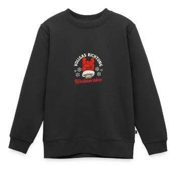 Père Noël moto Noël Noël - Sweat Premium enfant bio - noir - Devant - AI Model Kid Female (0cm)