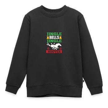 Père Noël Noël équitation cavalier chevaux - Sweat Premium enfant bio - noir - Devant - AI Model Kid Female (0cm)