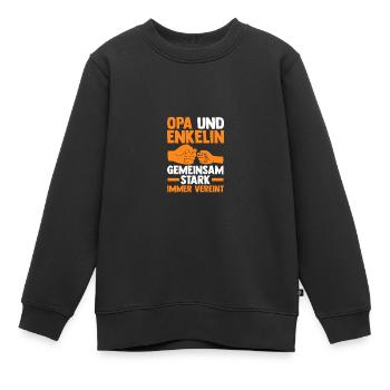 Papi et petit-fils - Sweat Premium enfant bio - noir - Devant - AI Model Kid Female (0cm)