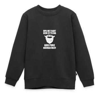 Opa Mit Bart - Kinder Premium Organic Sweatshirt - Schwarz - Vorne - AI Model Kid Female (0cm)