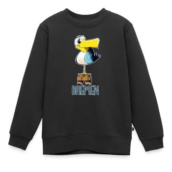 lustige Moewe aus Bremen - Kinder Premium Organic Sweatshirt - Schwarz - Vorne - AI Model Kid Female (0cm)
