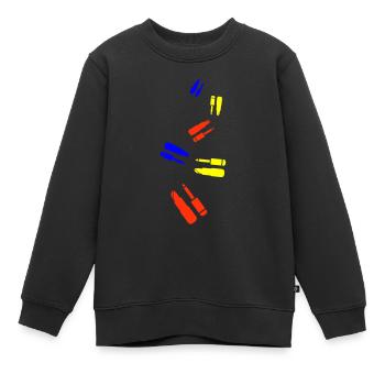 Make Up Cosmetics Icon - Kids Premium Organic Sweatshirt - black - Front - AI Model Kid Female (0cm)