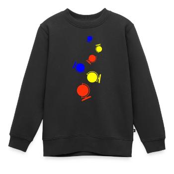 Globus symbol icon - Kinder Premium Organic Sweatshirt - Schwarz - Vorne - AI Model Kid Female (0cm)