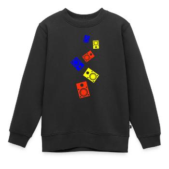 Symbole de musique des haut-parleurs - Sweat Premium enfant bio - noir - Devant - AI Model Kid Female (0cm)
