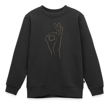 Perfekt! Super! Exzellent! - Hand im Loch - Kinder Premium Organic Sweatshirt - Schwarz - Vorne - AI Model Kid Female (0cm)