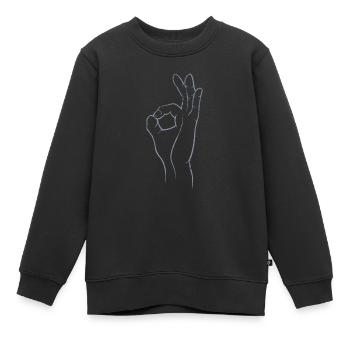 Perfekt! Super! Exzellent! - Hand im Loch - Kinder Premium Organic Sweatshirt - Schwarz - Vorne - AI Model Kid Female (0cm)