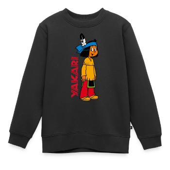 Yakari gespannt - Kinder Premium Organic Sweatshirt - Schwarz - Vorne - AI Model Kid Female (0cm)